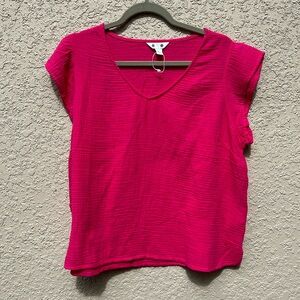 Three Dots Gauzy Top L